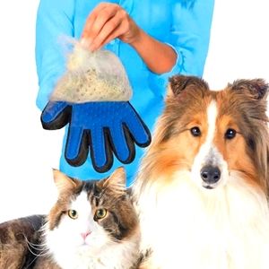 Pet Grooming Glove Silicone Cats Brush Comb Deshedding Hair Gloves Dogs Bath Cle